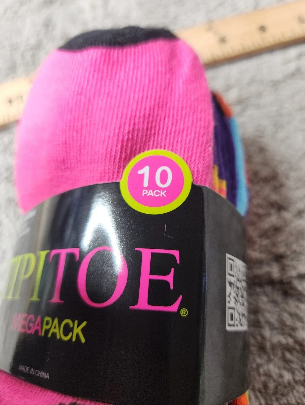 Women's Mega Pack No Show Bright & Colorful Shows - 10 Pack TipiToes  Size 9-11